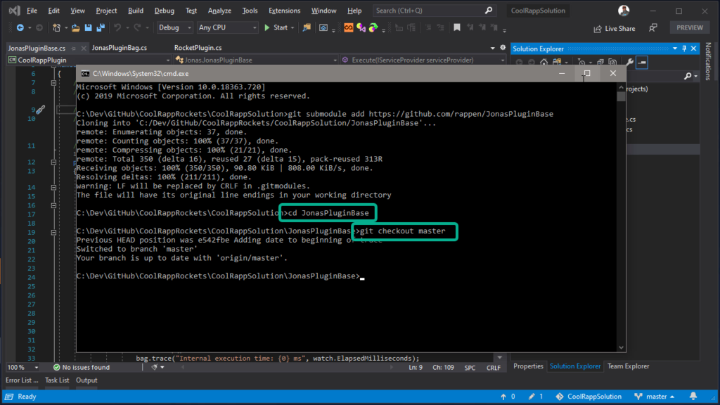 Git Submodules in Visual Studio - update to use latest version of submodule repository