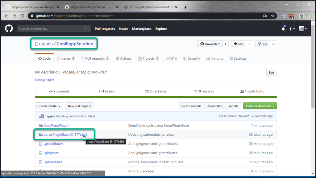 Git Submodules in Visual Studio - tracking submodule changes on GitHub